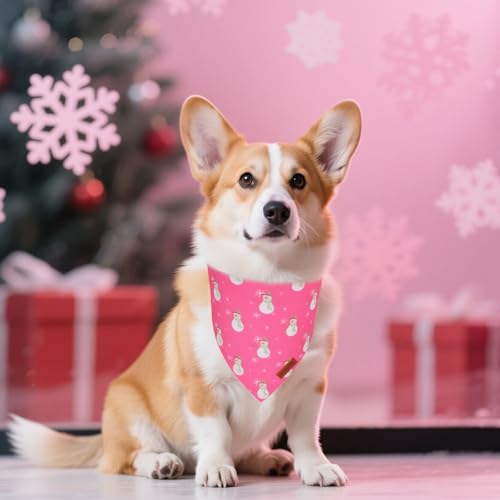 Pink Christmas Dog Bandana (Large / Christmas-2)