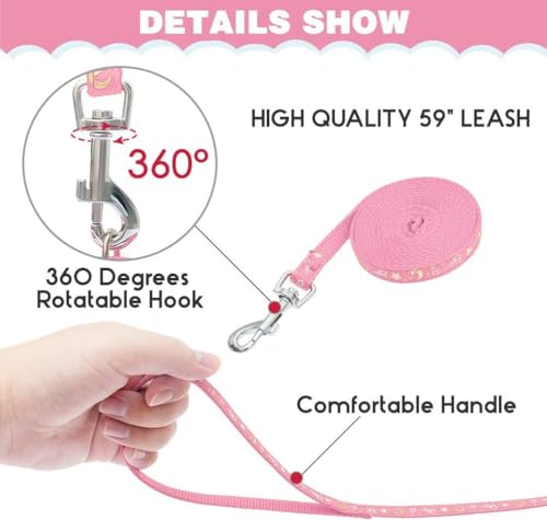 Cat Harness with Leash and Collar Set (Small / Pink)