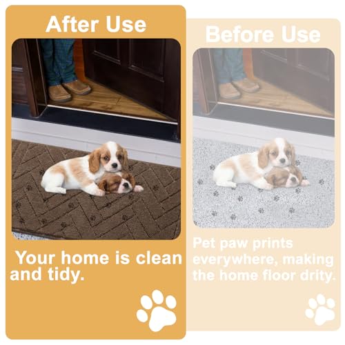 Dog Door Mat for Mud Paws (20" x 48" / Latte)
