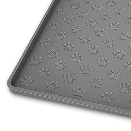 Pet Placemat for Dog and Cat (24.5"L x 16.5"W / Grey)