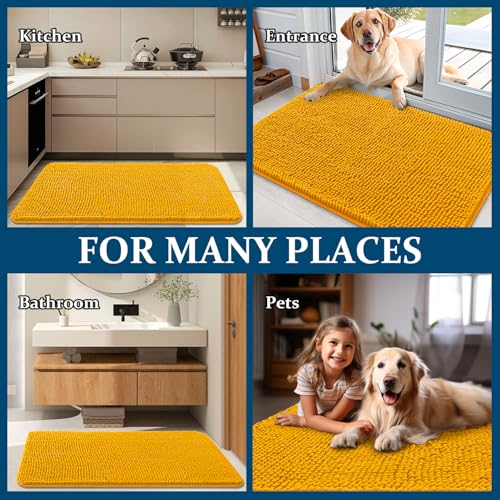 Dog Door Mat for Muddy Paws 24x16 (Golden Yellow / 24" X 16")