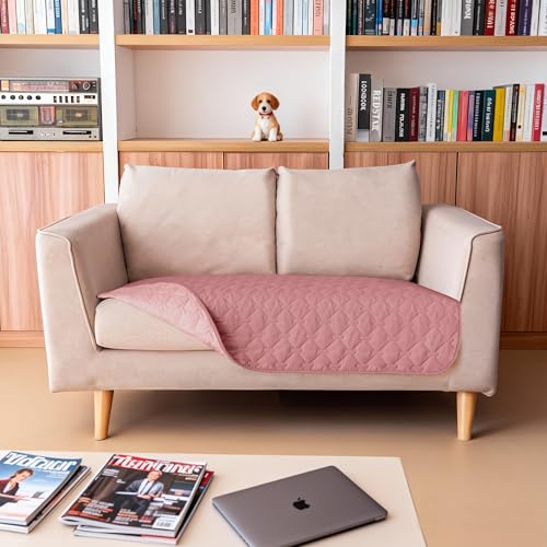 Waterproof Loveseat Cover (32x53 Inch (Pack of 1) / Dark Pink/Light Pink)