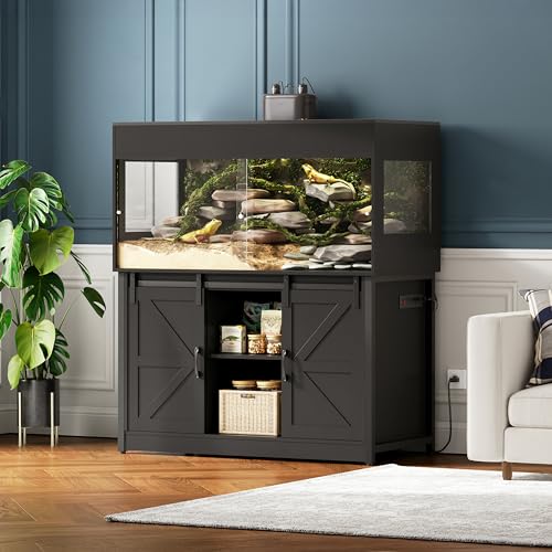 120 Gallon Reptile Terrarium with Stand (Black / 120 Gallon)