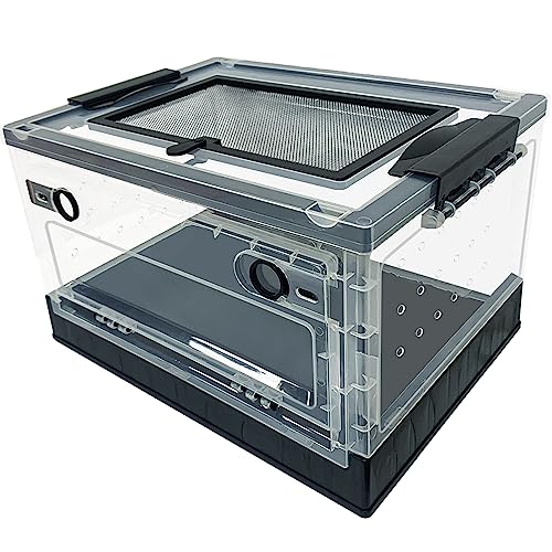 Hamster breeding House Reptile breeding Cages with Wheels (15.6"L x 11.6"W x 9.5"H)