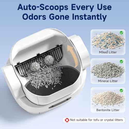 Self Cleaning Automatic Litter Box for Cats to15lb (white)
