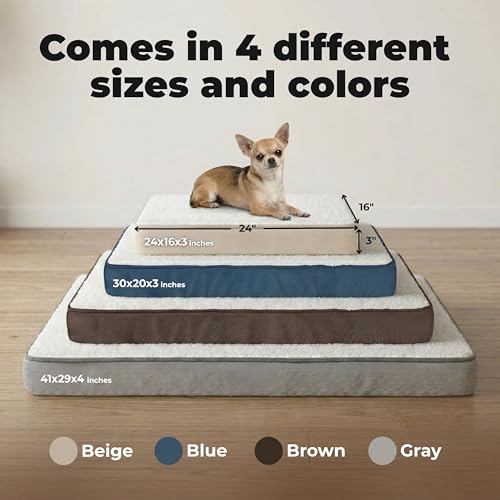 Orthopedic Dog Bed with Memory Foam (Brown / 24" x 16" x 3")