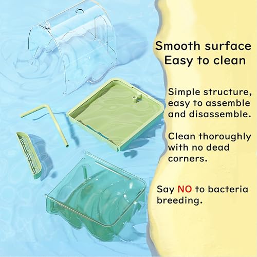Bird Bath for Cage with Pump (Green-B)