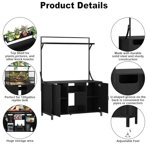 48"x24" Reptile Tank Stand (Black / 48" x 24")