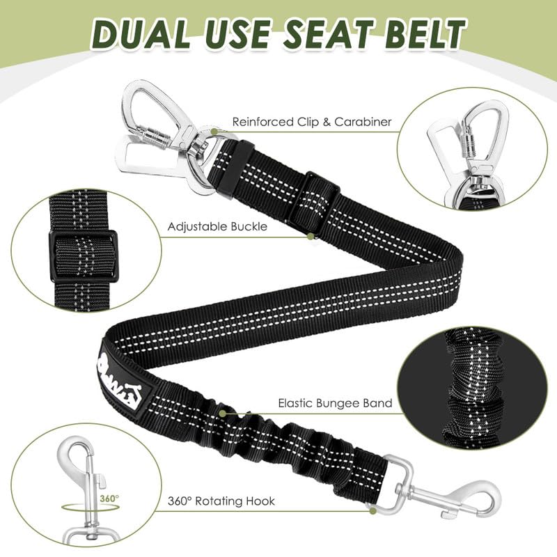 Dog Seat Belt and Harness for Car (Orange / XX-Small)