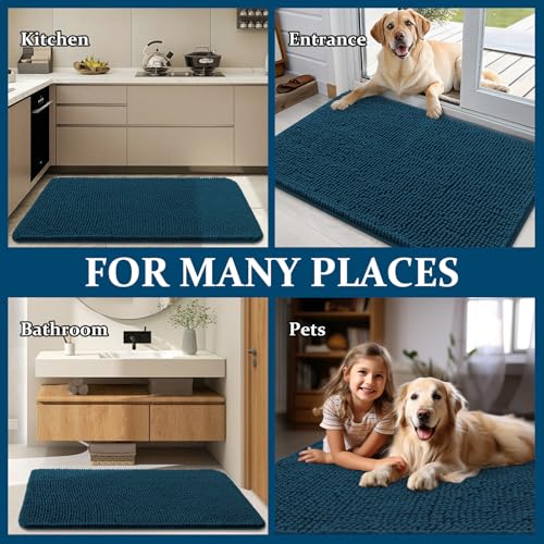 Dog Door Mat for Muddy Paws 35x24 (Atlantic Blue / 35" X 24")