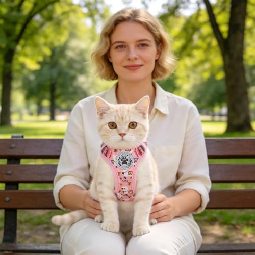 Cat Harness and Leash Set (Alpaca Pink / S (Chest: 11 - 16"))