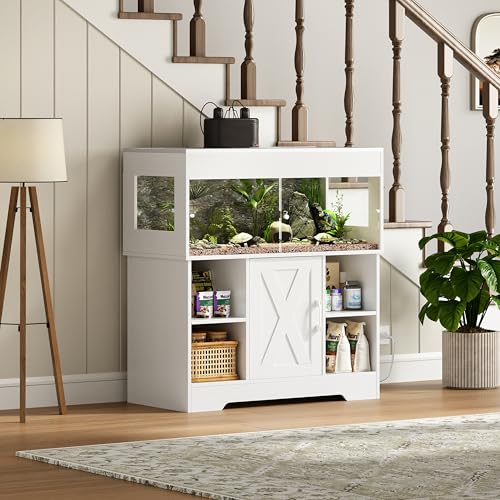 40 Gallon Reptile Terrarium Tank with Cabinet (40 Gallon / White)