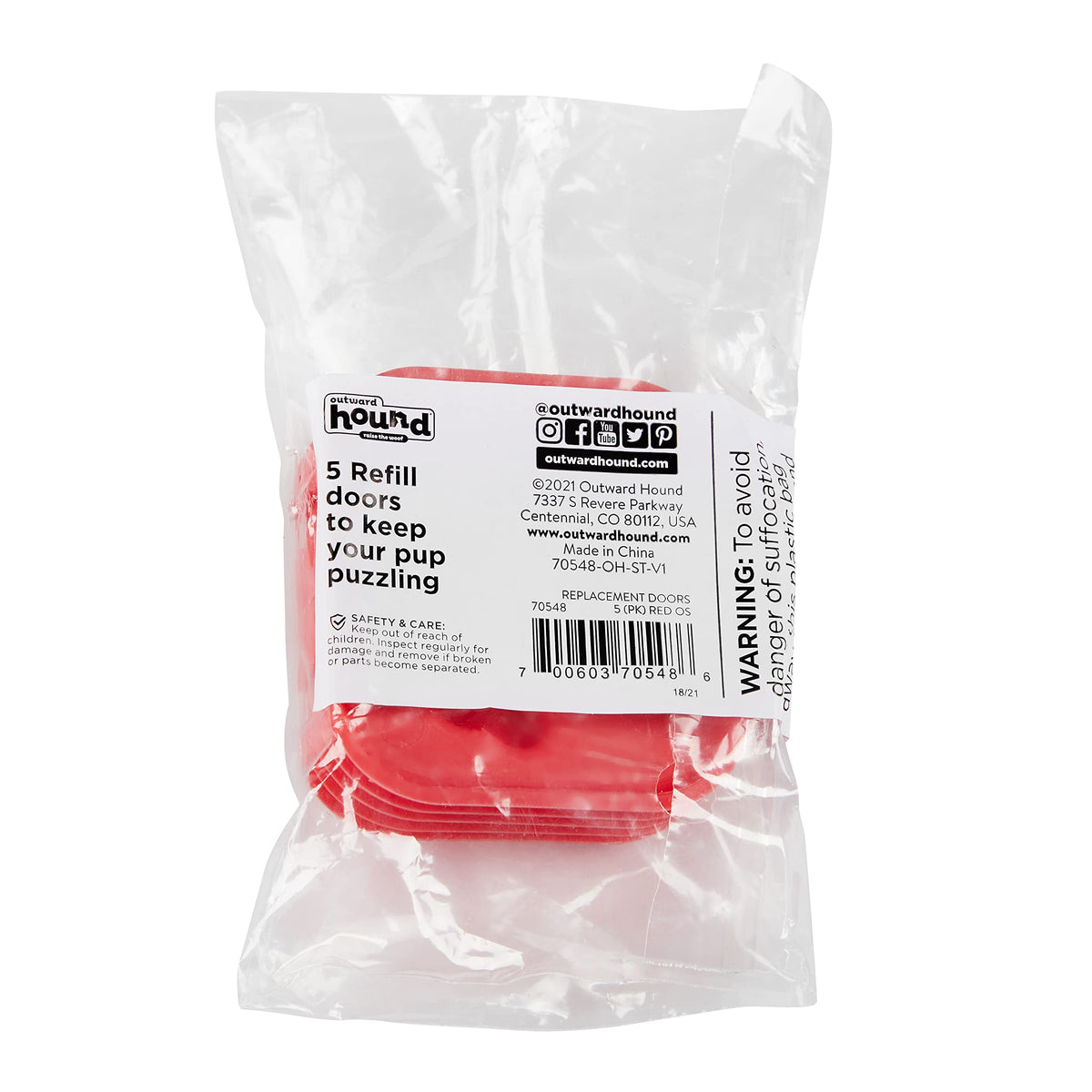 by Nina Ottosson Extra Doors for Dog Brick Interactive Dog Puzzle (Extra Doors (Red) - 5 Pack / 1 Count (Pack of 5))