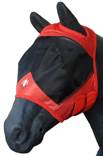 Fine Mesh Horse Fly Mask w (Pony / Red)