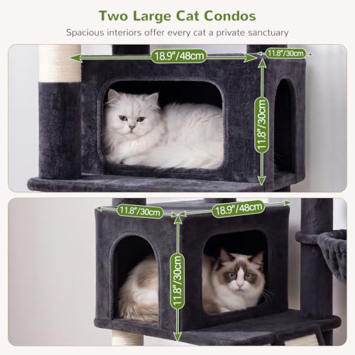 75in Tall Cat Tree Tower for Indoor Cats (Dark Grey / 75 inch)
