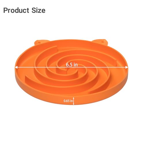 Slow Feeder Cat Bowl (Orange and Cyan)