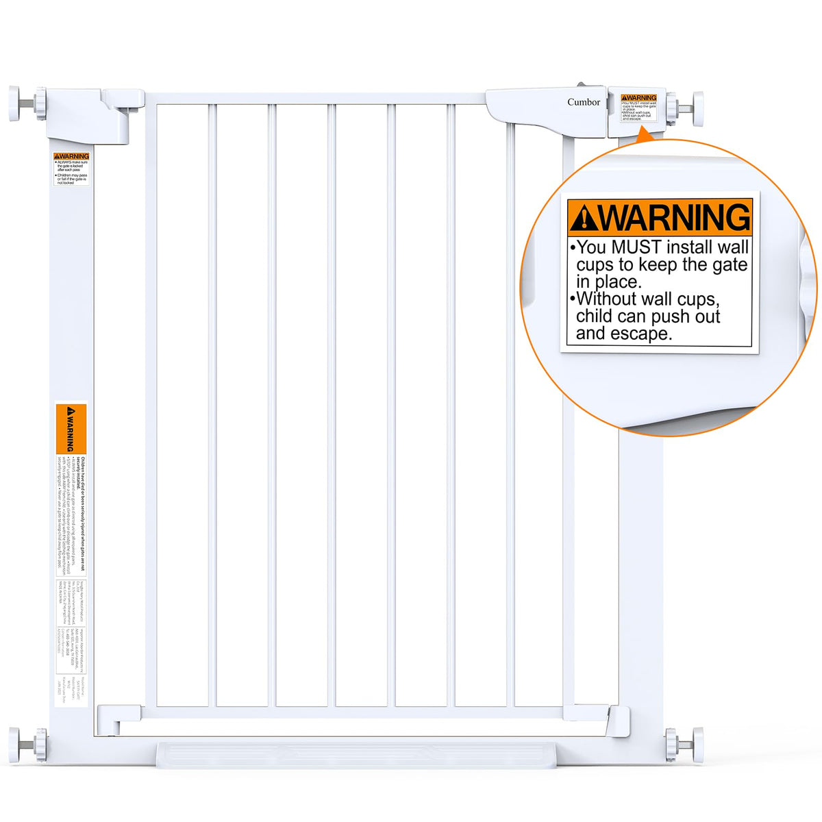 2 Pack 30 54" Baby Gate for Stairs (White / 30"-54" W x 30.5" H | 2 Pack)