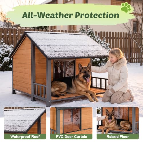 Large Heated Dog House Outdoor for Midum