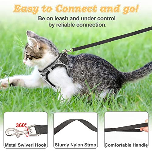 Cat Harness and Leash for Walking Escape Proof (XXS / Gray)