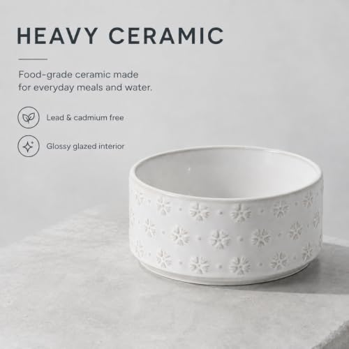 Dog Bowls Ceramic (1 Bowl-Arctic White / 3.4CUPS)