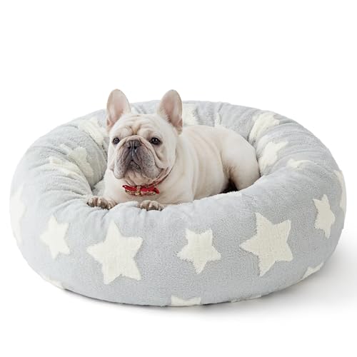 Shown on TV Jacquard Donut Dog Beds Medium Sized Dog (30.0"L x 30.0"W x 8.0"Th / Galaxy Grey)