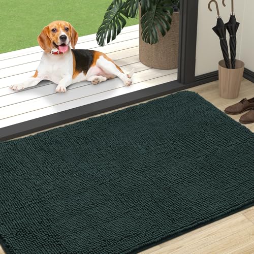 Dog Door Mat for Muddy Paws 47x32 (Blackish Green / 47" X 32")