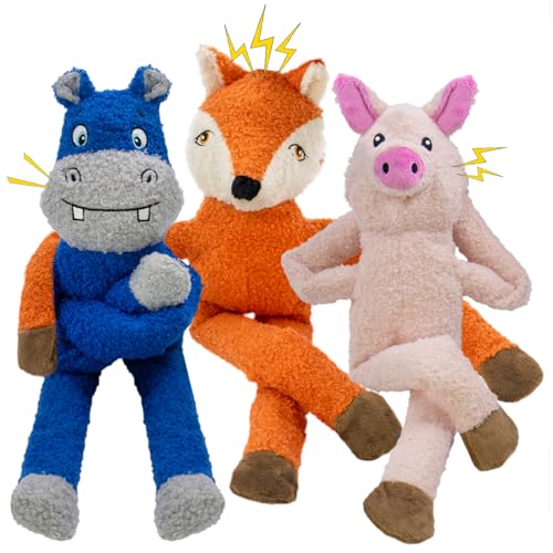 3 Pack No Stuffing Dog Toys (pink)