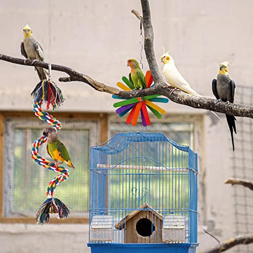 6 Pack Bird Colorful Chewing Toys Parrot Foraging Shredder Toys Shred Hanging Foraging Toys
