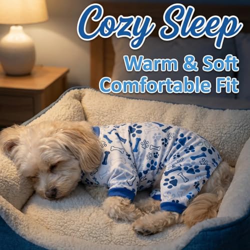 Dog Pajamas Onesie (03 Blue / XL (15-20 lb) Chest: 19.7")