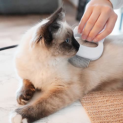 The Original Pet Hair Removal Massaging Shell Comb (White)