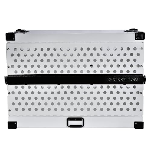 Aluminum Collapsible Dog Crate (White / 40.6"L x 25.2"W x 28.9"H)