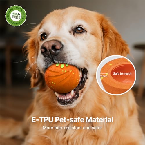 Interactive Dog Toys Automatic Bouncing Dog Ball for Small & Large Dogs (Orange)