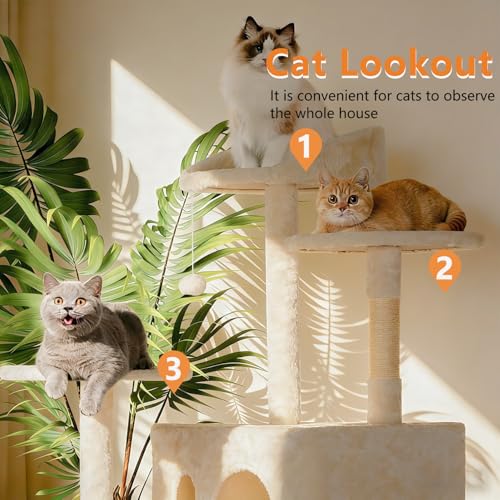 81" Cat Tree Tower (81in / Beige)