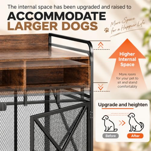 Dog Crate Furniture (48"L x 27.6"W x 38"H / Rustic Brown)