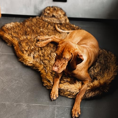 Faux Fur Orthopedic Dog Bed (Brown / Giant)