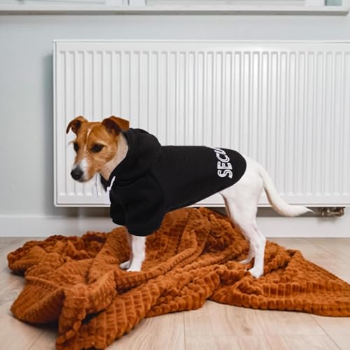 Dog Hoodie Flannel Pet Hooded Sweater with Hat Puppy Pullover Sweater Shirt (Medium / Security)