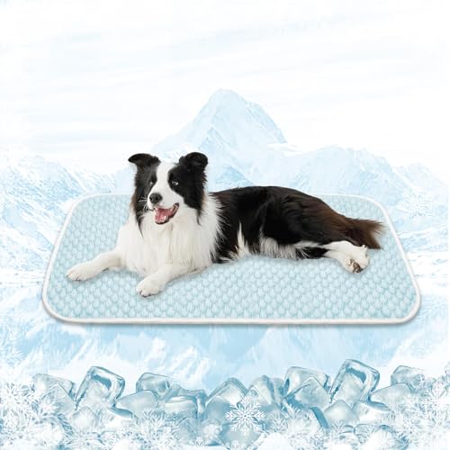 Pet Cooling Mat & Sleeping Pad (40" x 28" / BlueWhite)