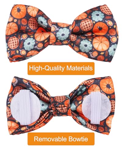 10 Pack Fall Dog Bowties for Small Dogs Sliding on Collar (S/M)
