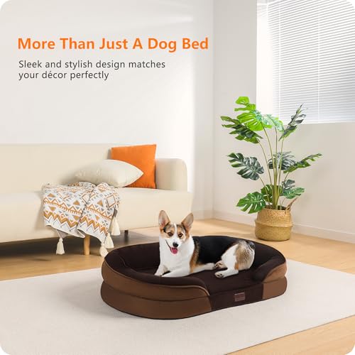 Orthopedic Waterproof Medium Dog Bed Sofa (Brown / Medium(36 x 25.5 x 6 inch))