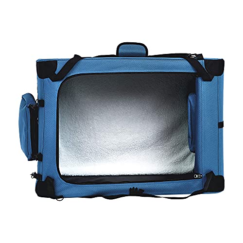 Folding Portable Soft Pet Dog Crate Carrier Kennel (BLUE / 36.0"L x 23.4"W x 24.0"H)