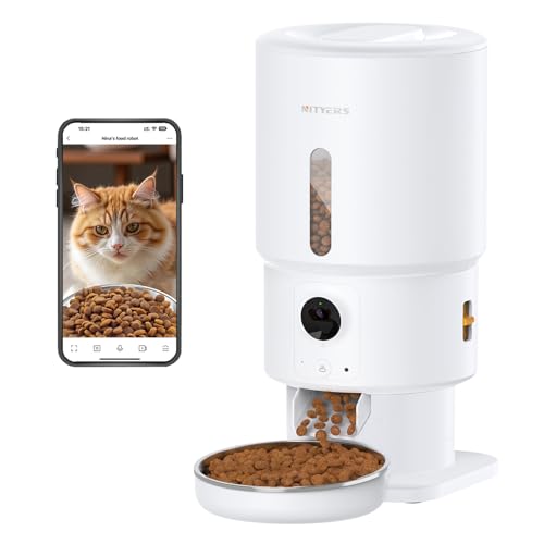 Automatic Cat Feeder with Camera (Pure White)