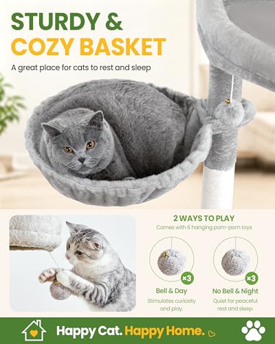 67in Cat Tree Tower for Indoor Cats (Light Grey1 / 67 Inches)