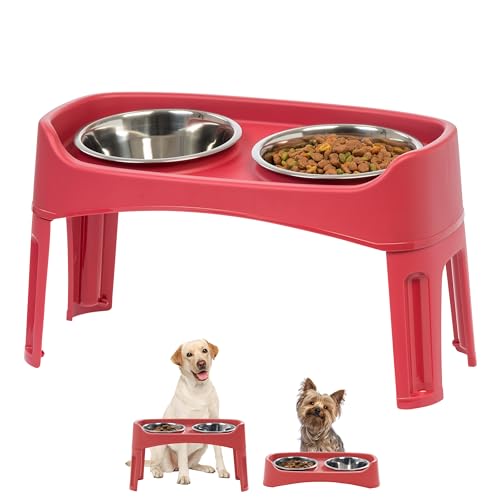 Elevated Dog Bowls (Red)
