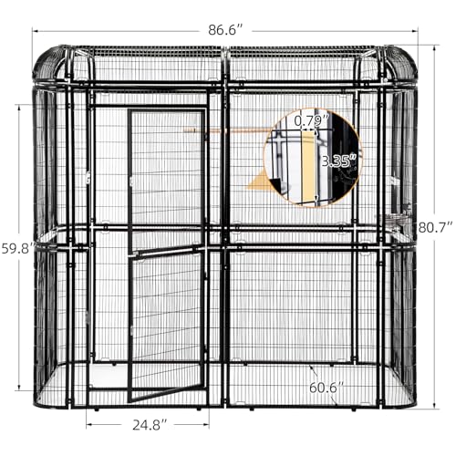 Parrot Cages for Large Birds Outdoor Extra Large Bird Cage with Bird Cage and Perch (Black)
