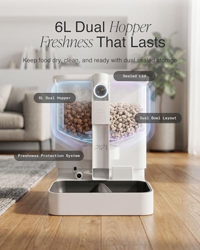 Automatic Cat Feeder with Camera for Multiple Cats & Dogs (6L-Smart Automatic Pet Feeder)