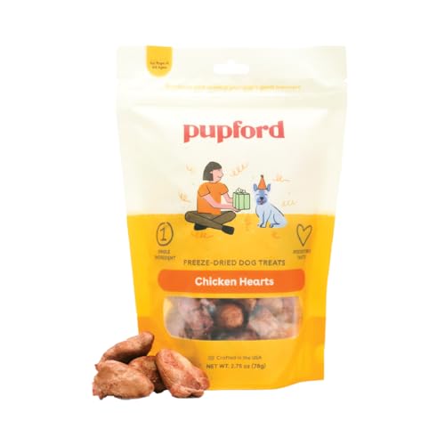 Freeze Dried Chicken Heart Treats for Dogs & Puppies (2.75 Ounce (Pack of 1))