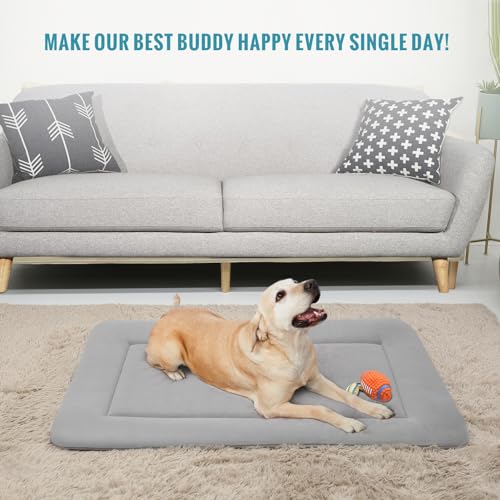 Soft Large Bed Crate Pad Mat (42.0"L x 28.0"W x 1.2"Th / Gray)