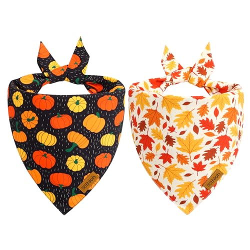 Fall Dog Bandanas (Small / Fall-Black, Yellow)