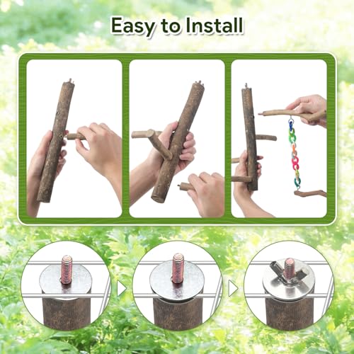 Bird Toys Bird Swing Toys with Perch Stand (Natural Wood / Swing Toys with Perch Stand)