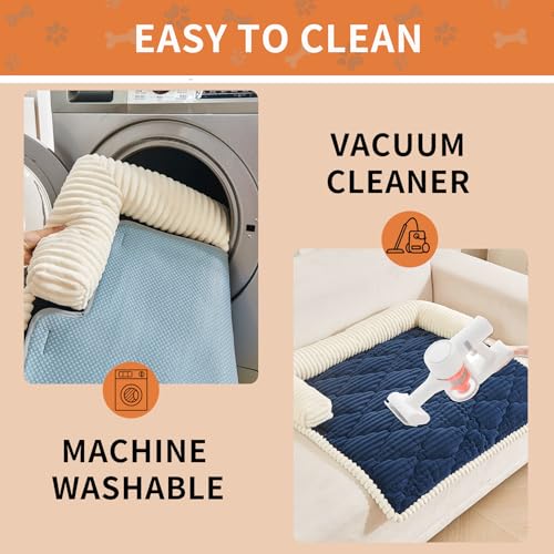 Dog Couch Bed for Medium Dogs (Navy Blue / Medium(33.46"L X 30.7"W X 5.5"Th))